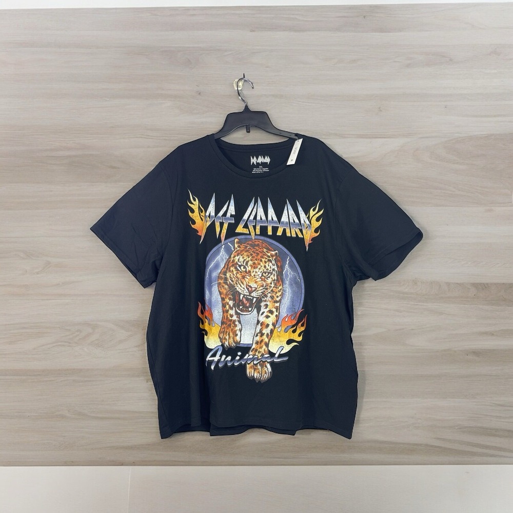 NWT Def Leppard Animal Men's/Women's 3XL Black Graphic Concert Band T‎ Shirt